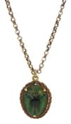 Early 20th century 18ct gold scarab beetle pendant