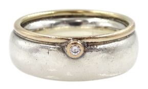 Boodles and Dunthorne 14ct gold and silver single stone bezel set round brilliant cut diamond ring