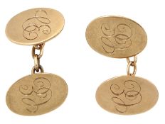 Pair of 9ct rose gold cufflinks