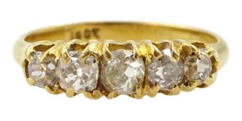 Early 20th century five stone old cut diamond ring