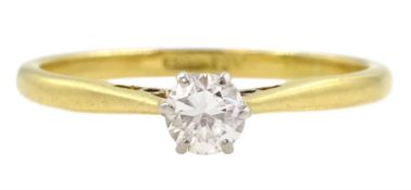 Gold single stone round brilliant cut diamond ring