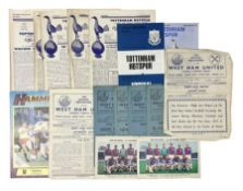 West Ham United - eight 1940s/50s home programmes for 1947/48 - 1951/52 and another for 1986/87 and