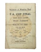 Souvenier(sic) of Wembley Park for the F.A. Cup Final April 28th 1923 West Ham United v Bolton Wande