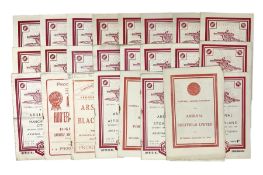 Arsenal F.C. - twenty-five home programmes 1947/48 including Division One