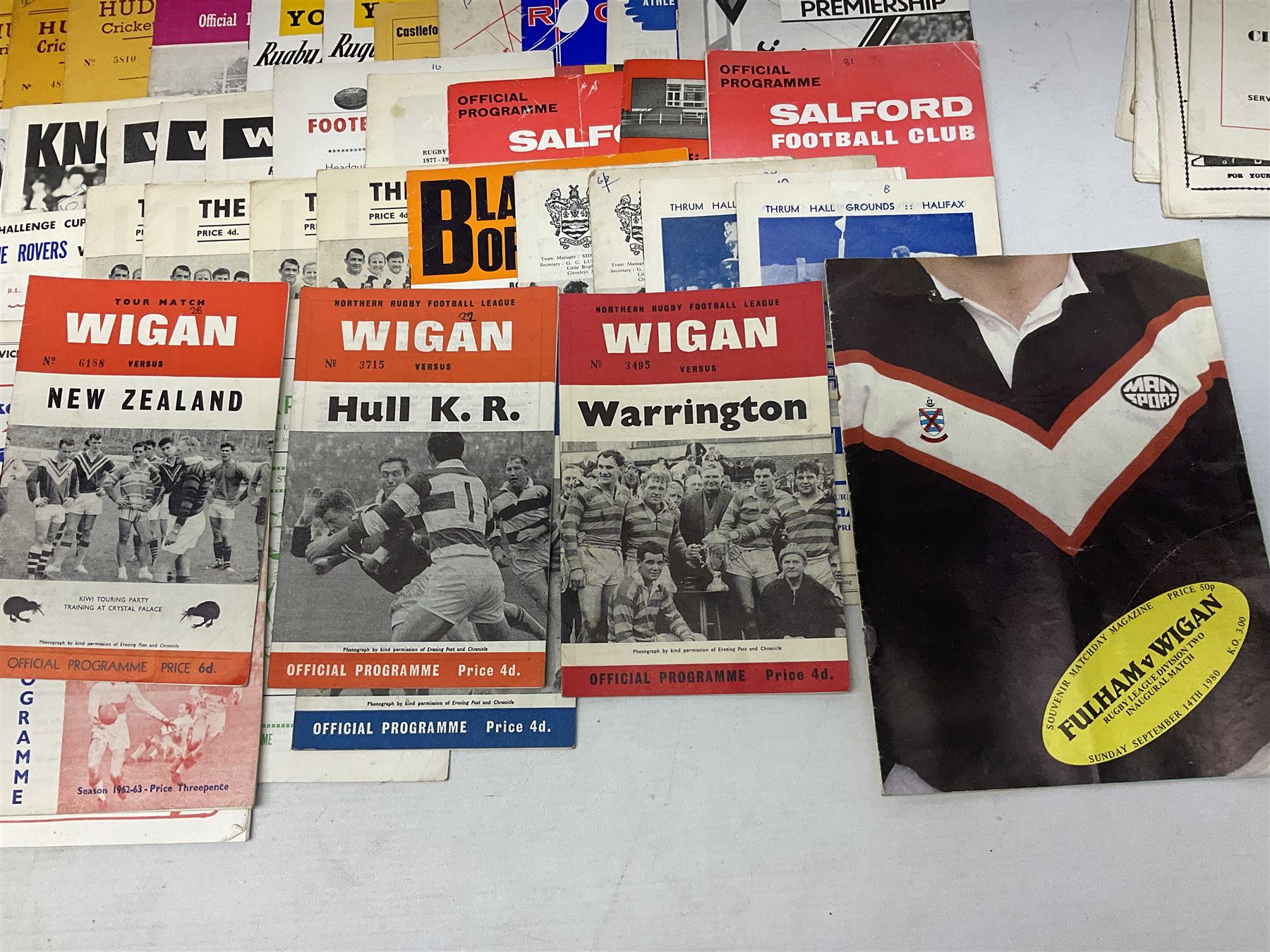Over Fifty Rugby League Match Programmes 1960s 70s Including Liverpool 