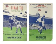 Two F.A. Cup Final programmes at Wembley - 1950 Arsenal v Liverpool played on April 29th and 1951 Bl