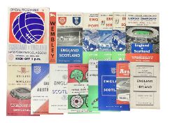 Fourteen football programmes for International matches 1949-66 including England v Ireland Youth Int