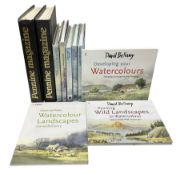 Eight books by David Bellamy on watercolour painting; and two bound volumes of Pennine Magazine 1981
