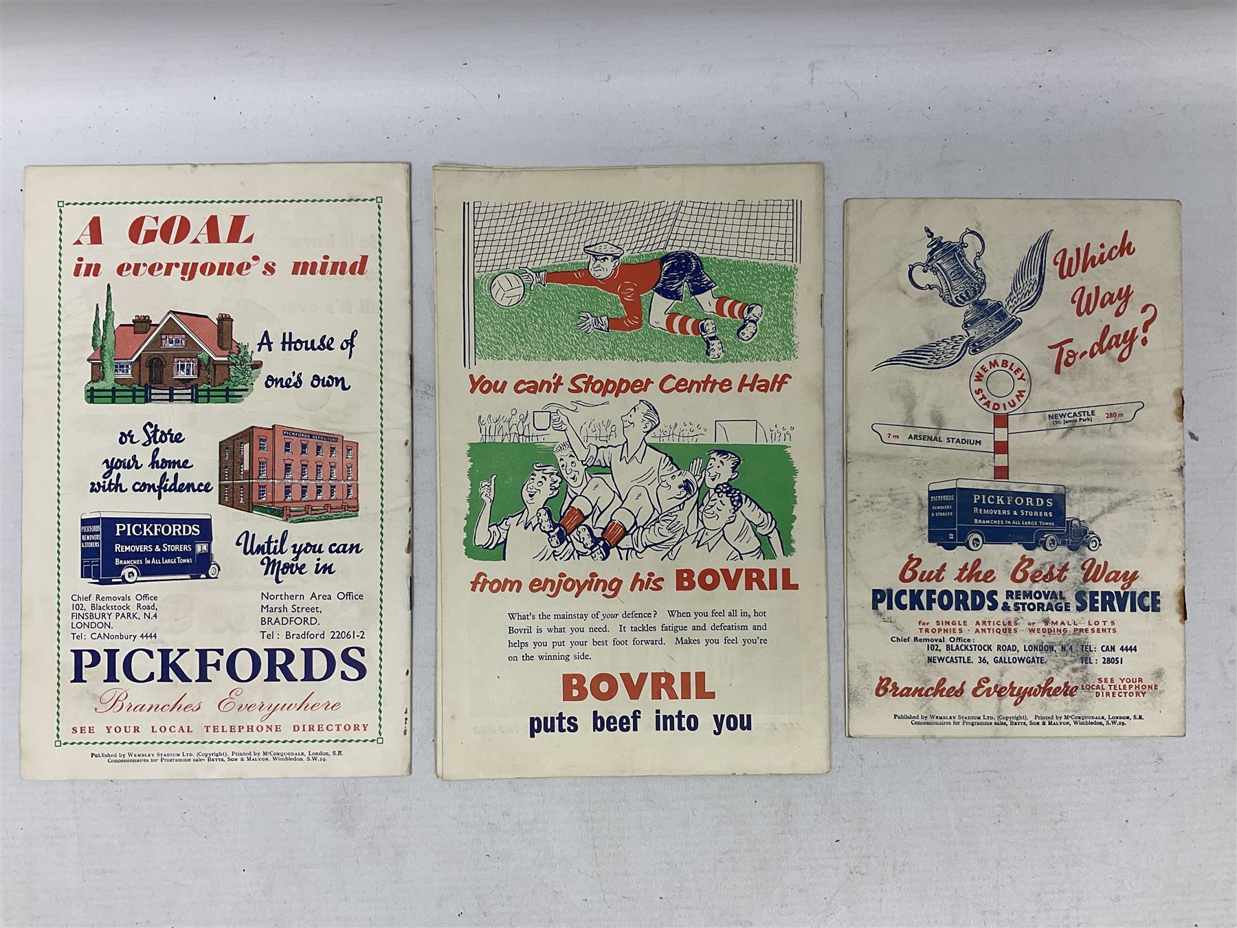 Three F.A. Cup Final programmes at Wembley - 1952 Arsenal v Newcastle United played on May 3rd; 1953 - Image 2 of 11
