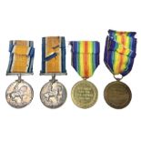 Two WW1 Lincolnshire Regiment pairs of medals