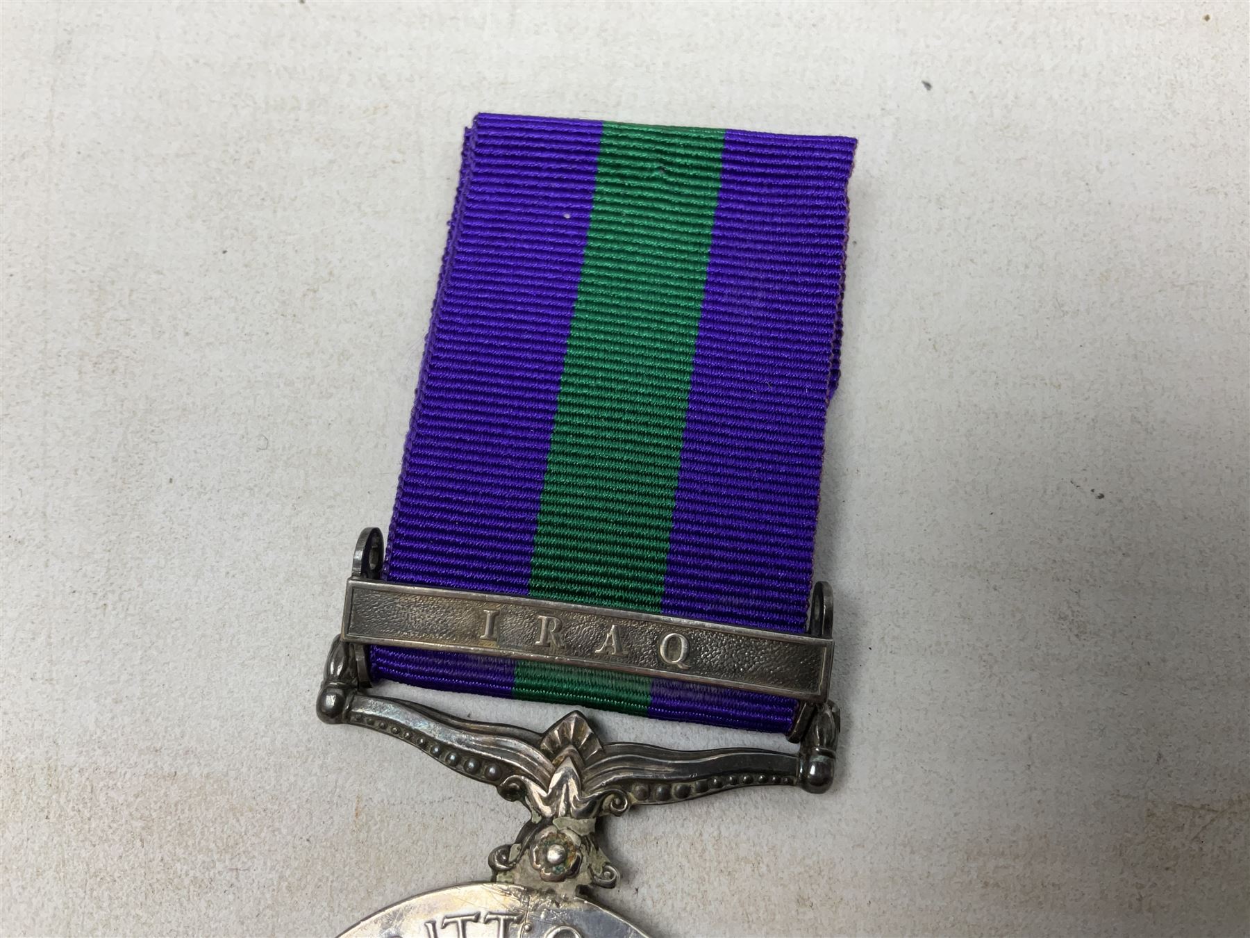 George V General Service Medal with Iraq clasp awarded to 280988 Dvr. T. Smith R.A.; with ribbon - Image 4 of 8