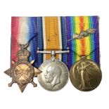 WW1 group of three medals comprising 1914-15 Star awarded to 536 Pte. T. Hall North'd Yeo. and Briti