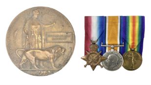 WW1 group of three medals comprising British War Medal