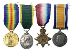 WW1 group of three medals comprising British War Medal