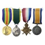 WW1 group of three medals comprising British War Medal