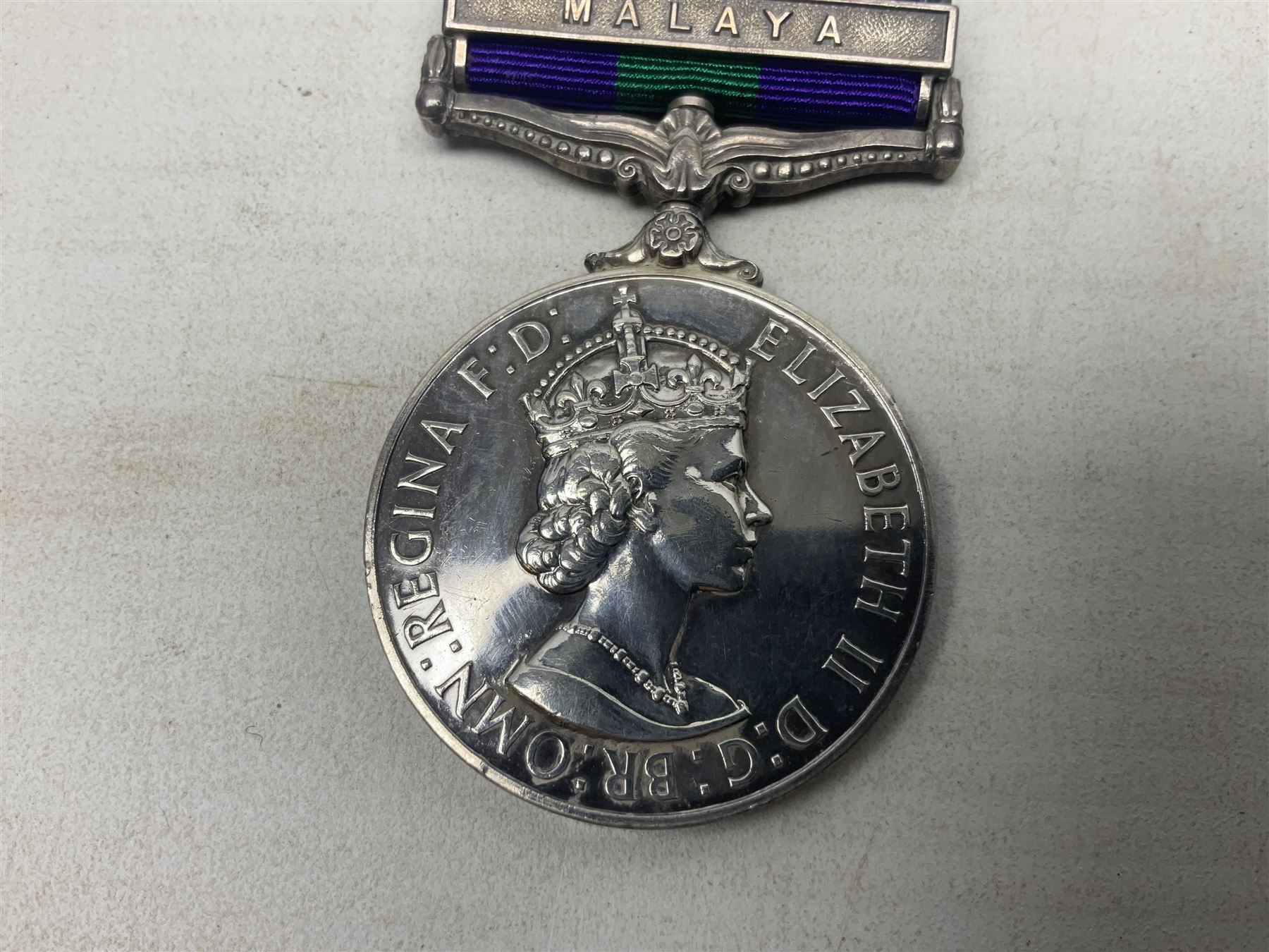 Elizabeth II General Service Medal with Malaya clasp awarded to 22682079 Pte. J. Siddall E. Yorks.; - Image 2 of 7