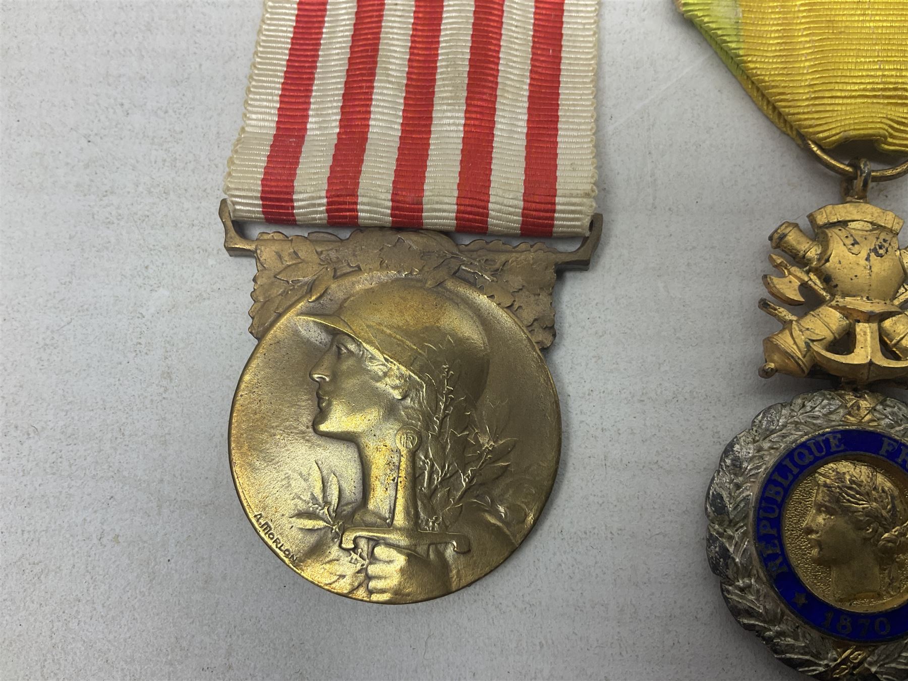 Six French medals - 2nd Empire Louis-Naploeon Medaille Militaire Valeur Et Discipline; 1870 3rd Repu - Image 9 of 10