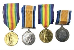 Two WW1 Lincolnshire Regiment pairs of medals