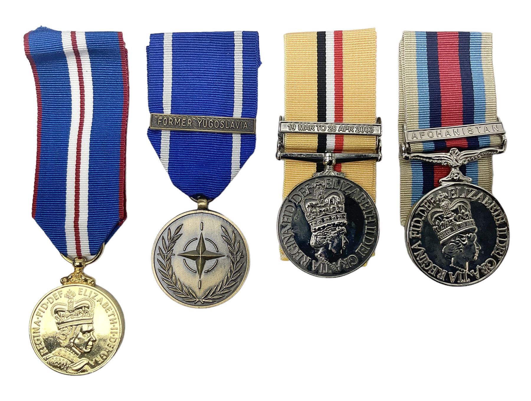 NATO Service Medal with clasp for Former Yugoslavia; together with three copy medals - Iraq Medal wi