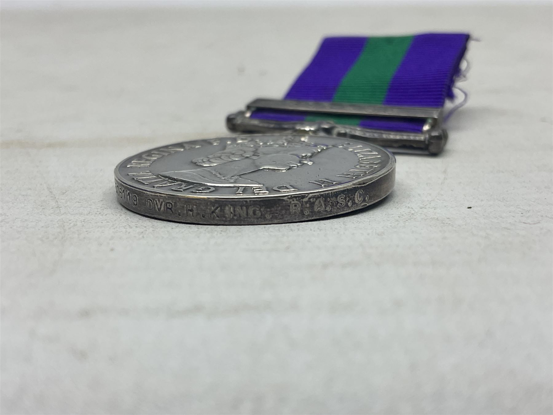Elizabeth II General Service Medal with Cyprus clasp awarded to T/23506119 Dvr. H. King R.A.S.C.; wi - Image 8 of 8