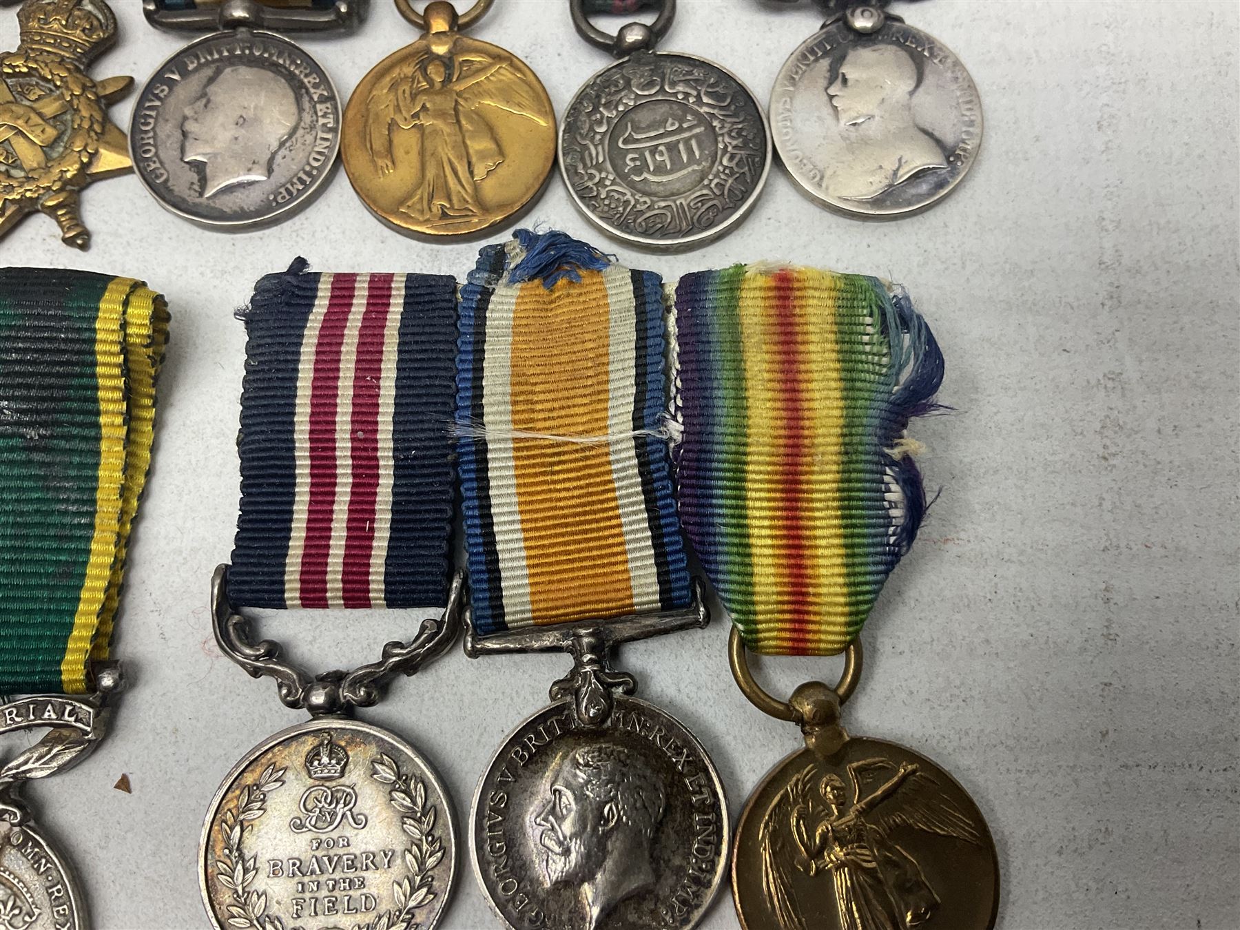 George V Military Medal and Distinguished Conduct Medal miniature group of seven medals comprising M - Image 2 of 9