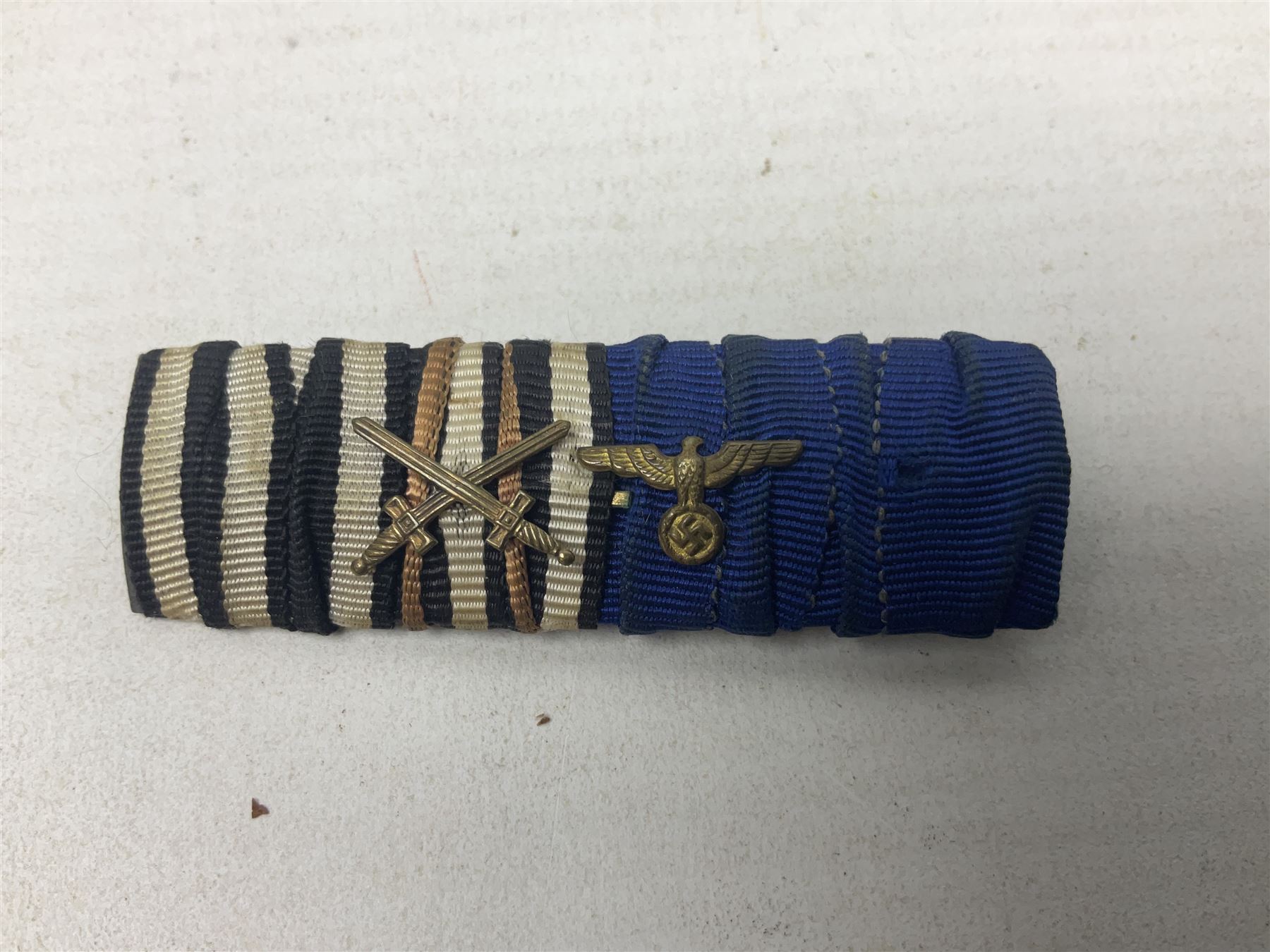 German tunic two-medal ribbon bar for WW1 Iron Cross and Long Service Medal; together with WW2 Germ - Image 5 of 7