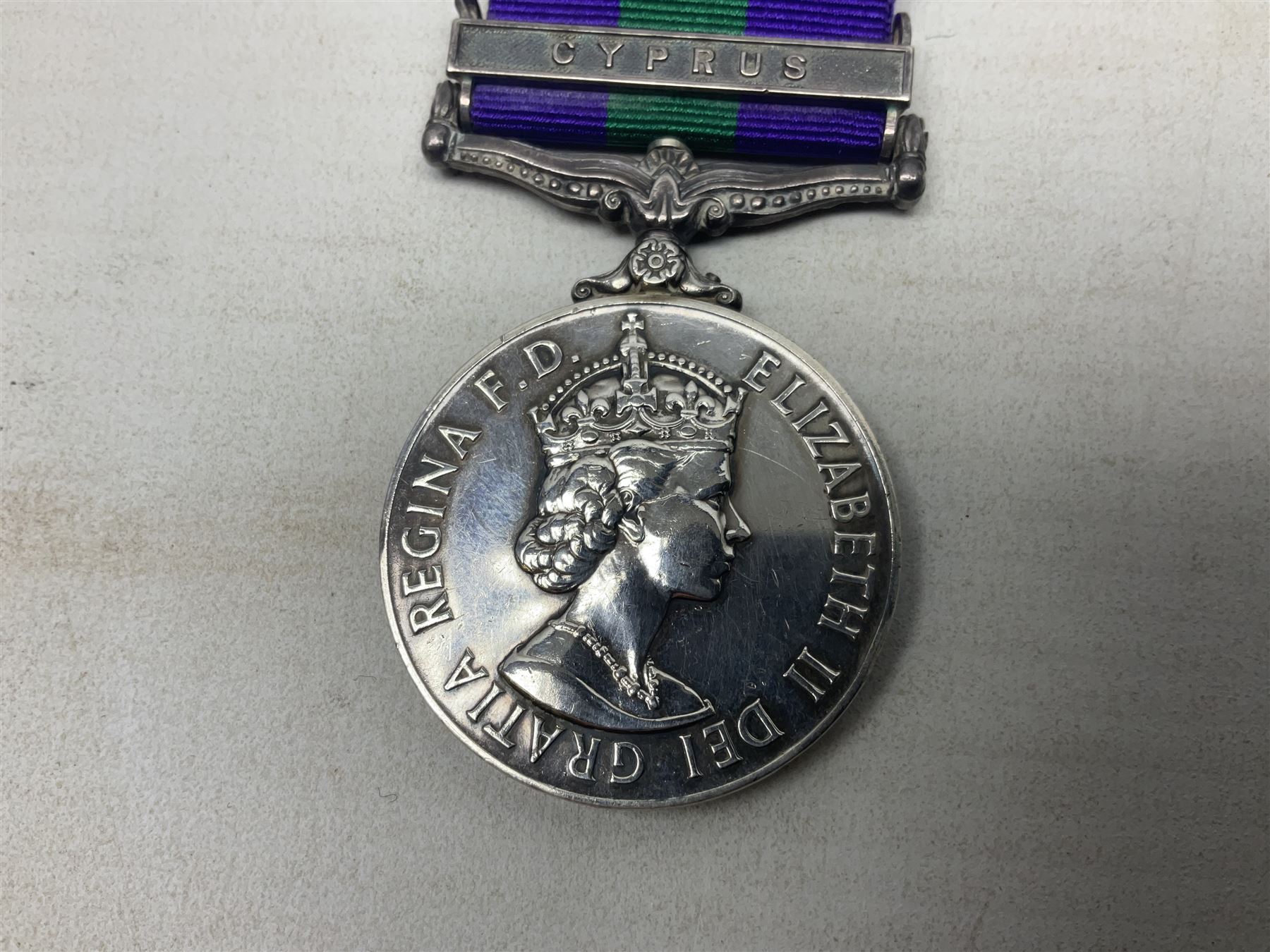 Elizabeth II General Service Medal with Cyprus clasp awarded to T/23506119 Dvr. H. King R.A.S.C.; wi - Image 3 of 8