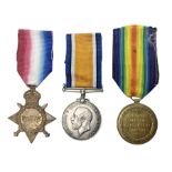 WW1 pair of medals comprising British War Medal and 1914-15 Star awarded to 1440 Pte. J. Wood Lan. F