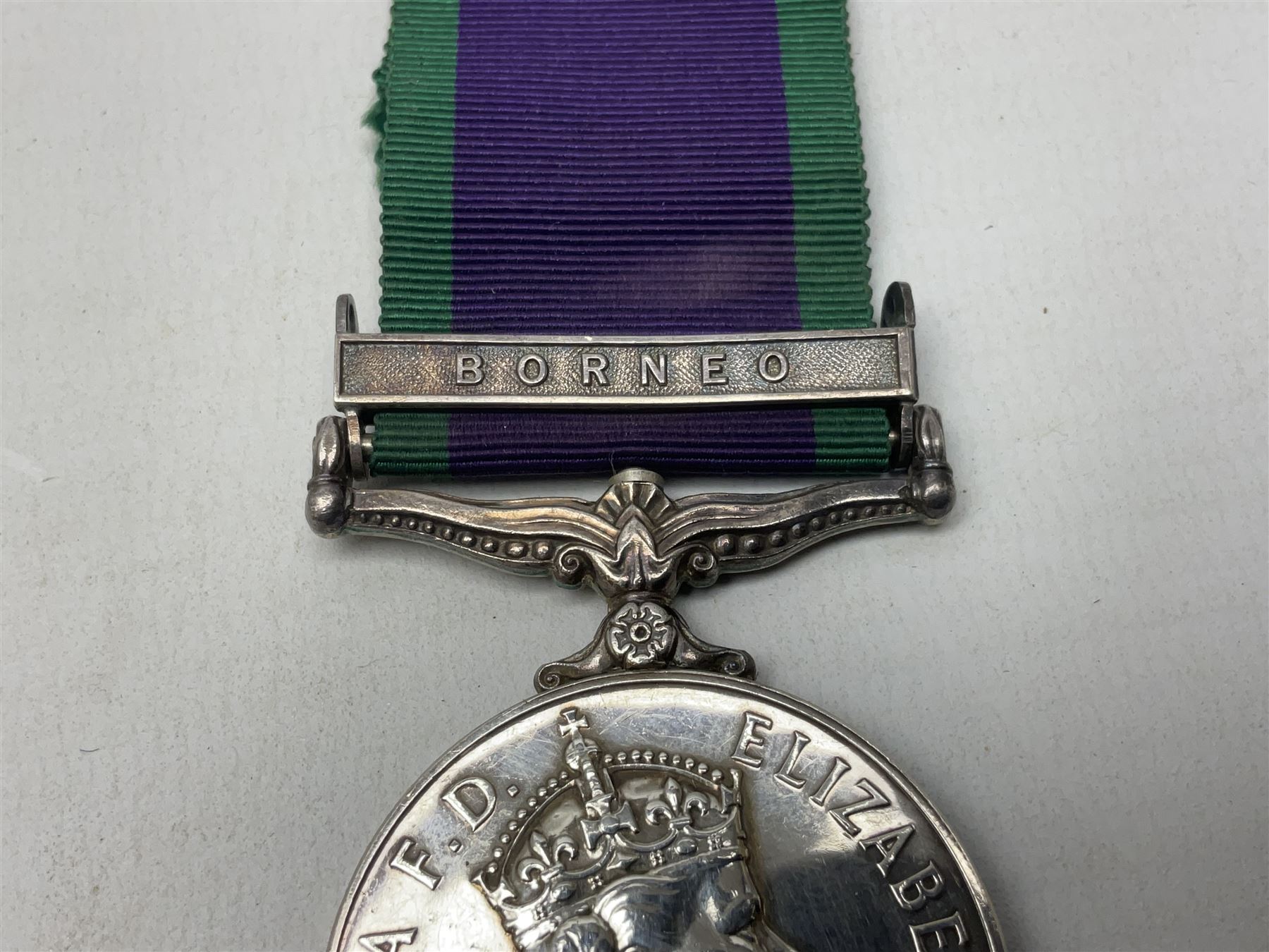 Elizabeth II General Service Medal with Borneo clasp awarded to 23919414 Pte. J.N. McKenna RAOC; wit - Image 5 of 6