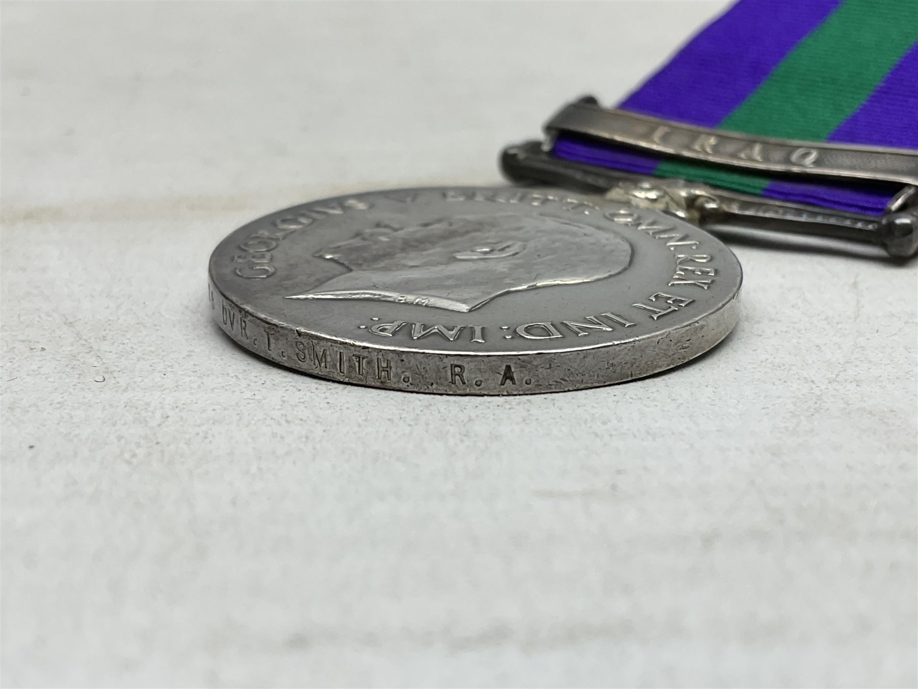 George V General Service Medal with Iraq clasp awarded to 280988 Dvr. T. Smith R.A.; with ribbon - Image 8 of 8
