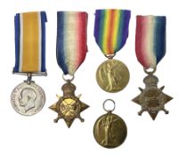 Five WW1 Lincolnshire Regiment medals comprising 1914-15 Star awarded to 12032 Pte. H. Pask; 1914-15