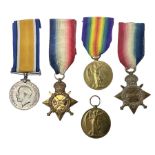 Five WW1 Lincolnshire Regiment medals comprising 1914-15 Star awarded to 12032 Pte. H. Pask; 1914-15