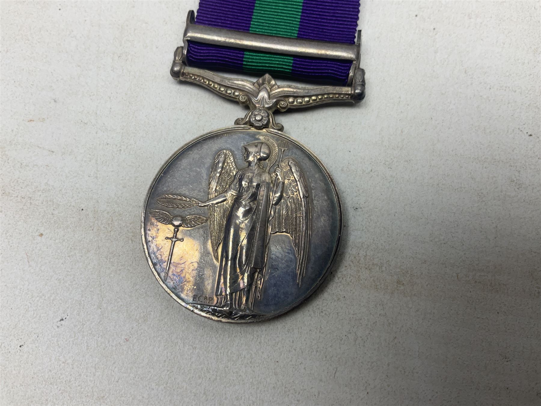 George VI General Service Medal with Palestine 1945-48 clasp awarded to 19117460 Pte. P. Tilmouth R. - Image 5 of 8