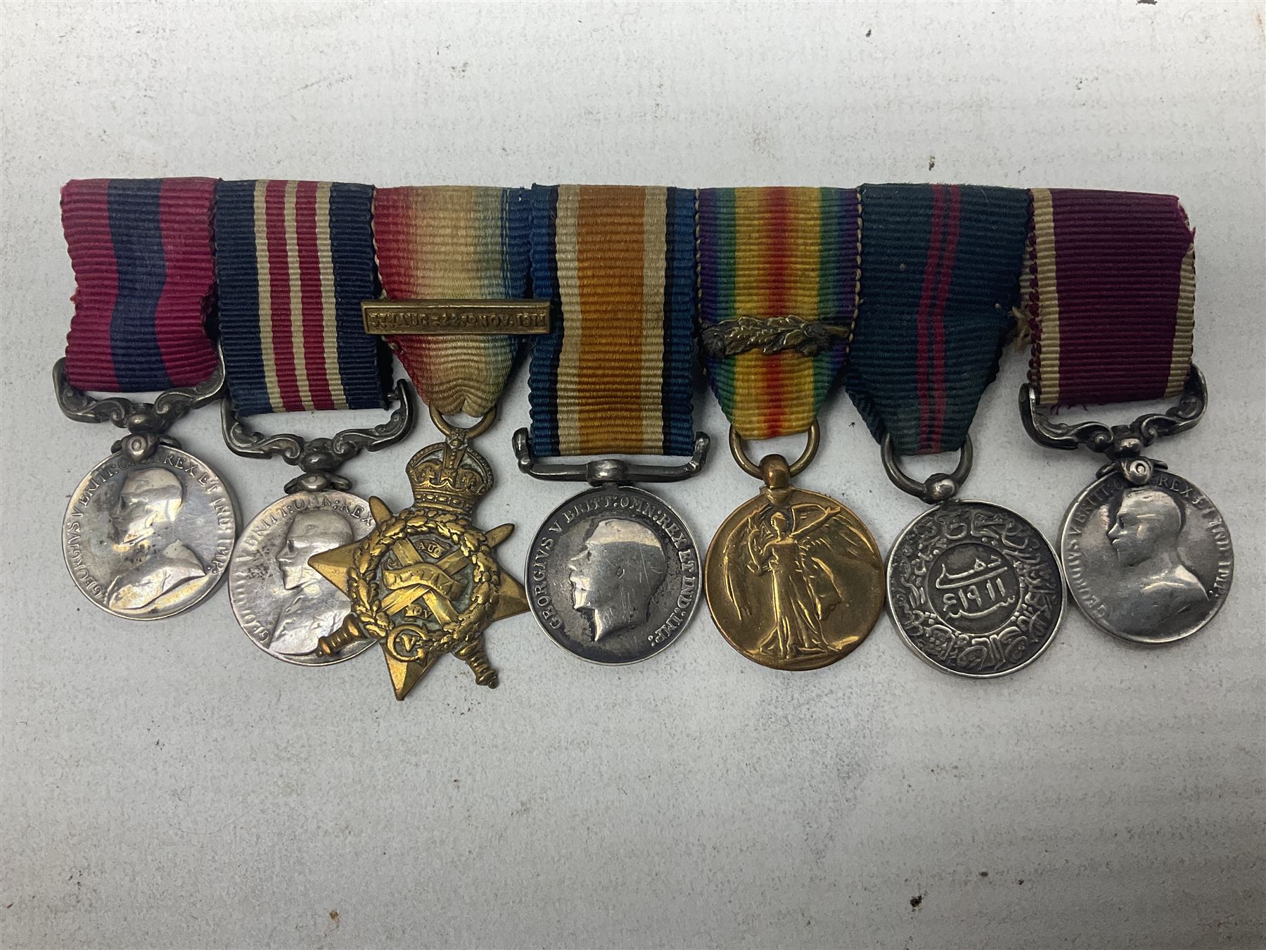 George V Military Medal and Distinguished Conduct Medal miniature group of seven medals comprising M - Image 8 of 9