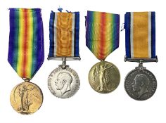 Two WW1 Lincolnshire Regiment pairs of medals