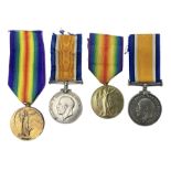 Two WW1 Lincolnshire Regiment pairs of medals