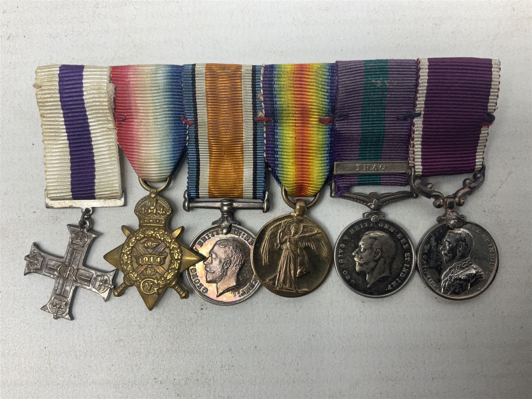 George V Military Cross miniature group of six medals comprising MC - Image 2 of 7