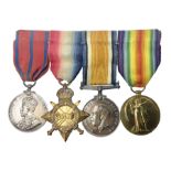 WW1 Naval group of four medals comprising British War Medal