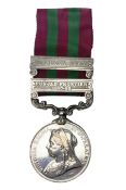 Victoria India General Service Medal with two clasps for Samana 1897 and Punjab Frontier 1897-98 awa