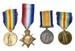 Two WW1 pairs of medals comprising British War Medal and Victory Medal awarded to 24506 Pte. A.E. Wa