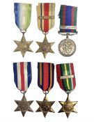WW2 Canada Volunteer Service Medal 1939-45 with maple leaf clasp; and five WW2 Stars - Burma Star