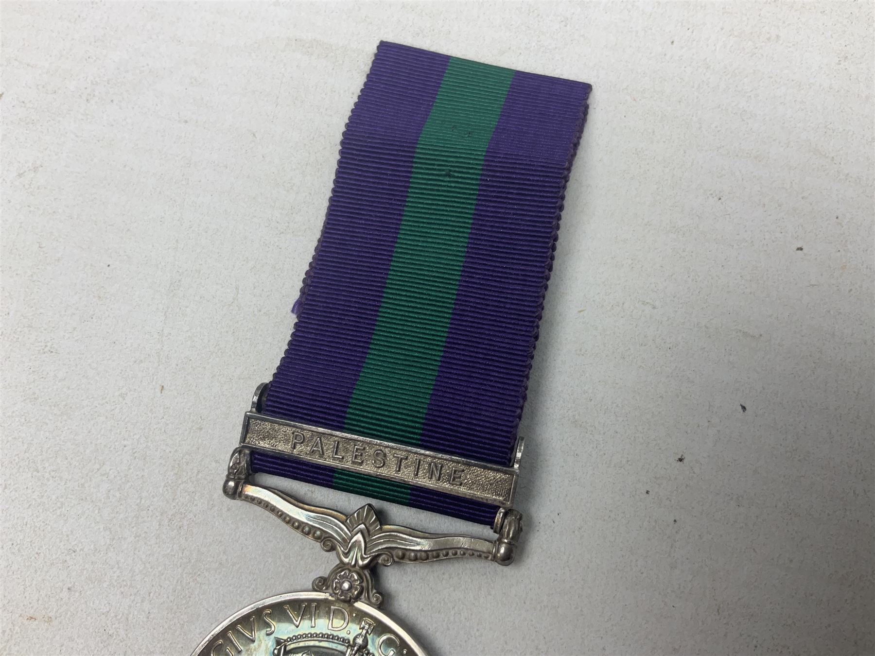 George VI General Service Medal with Palestine clasp awarded to 4700837 Cpl. J. Morley Linc. R.; wi - Image 3 of 8