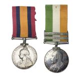 Kings South Africa Medal with two clasps for South Africa 1901 & 1902 awarded to 2694 Serjt. J. Camp