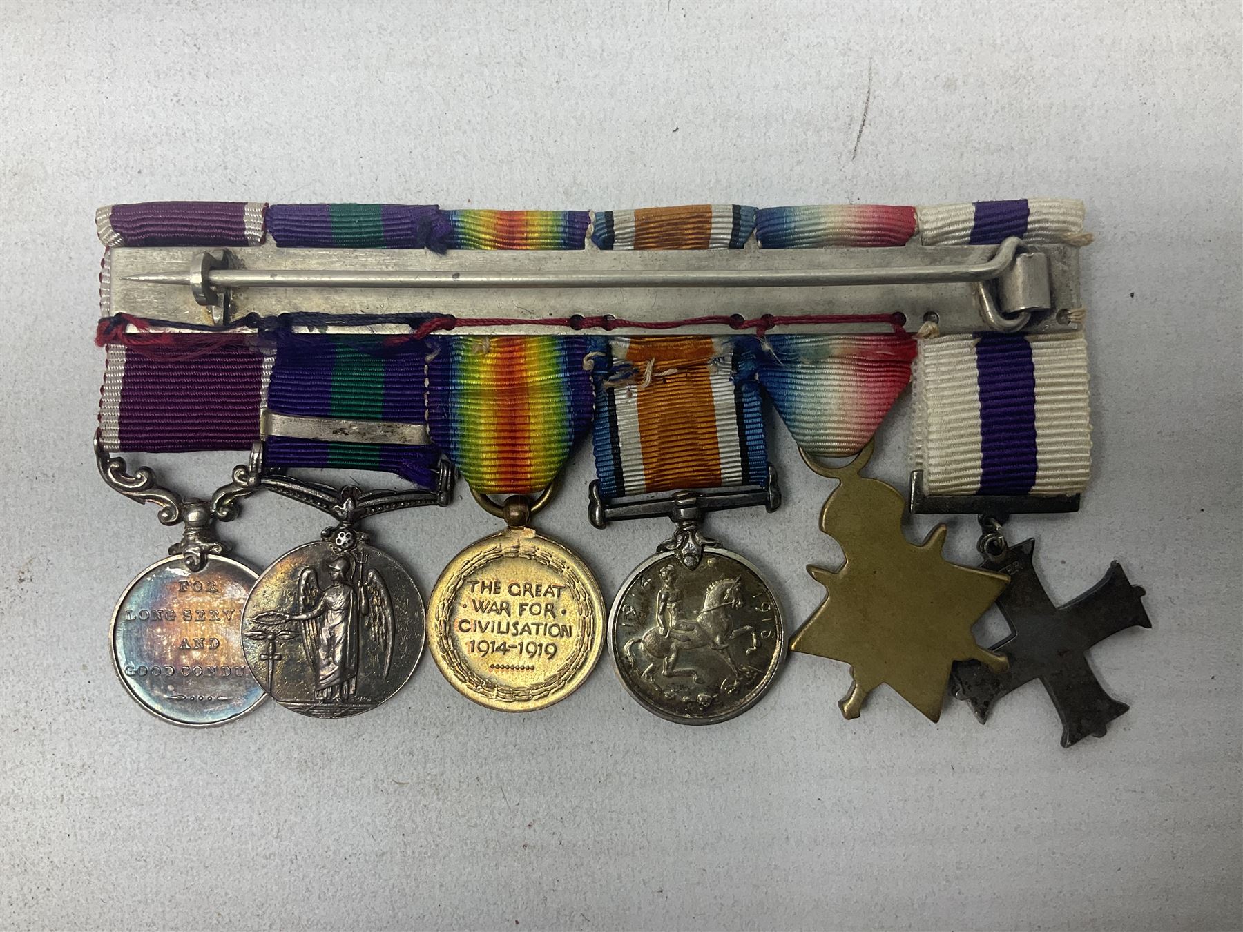 George V Military Cross miniature group of six medals comprising MC - Image 3 of 7