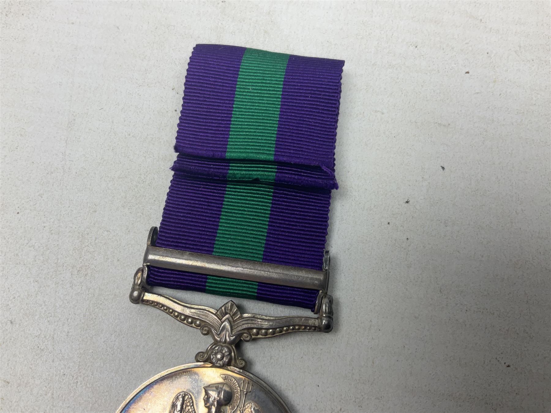 George VI General Service Medal with Palestine 1945-48 clasp awarded to 19117460 Pte. P. Tilmouth R. - Image 6 of 8