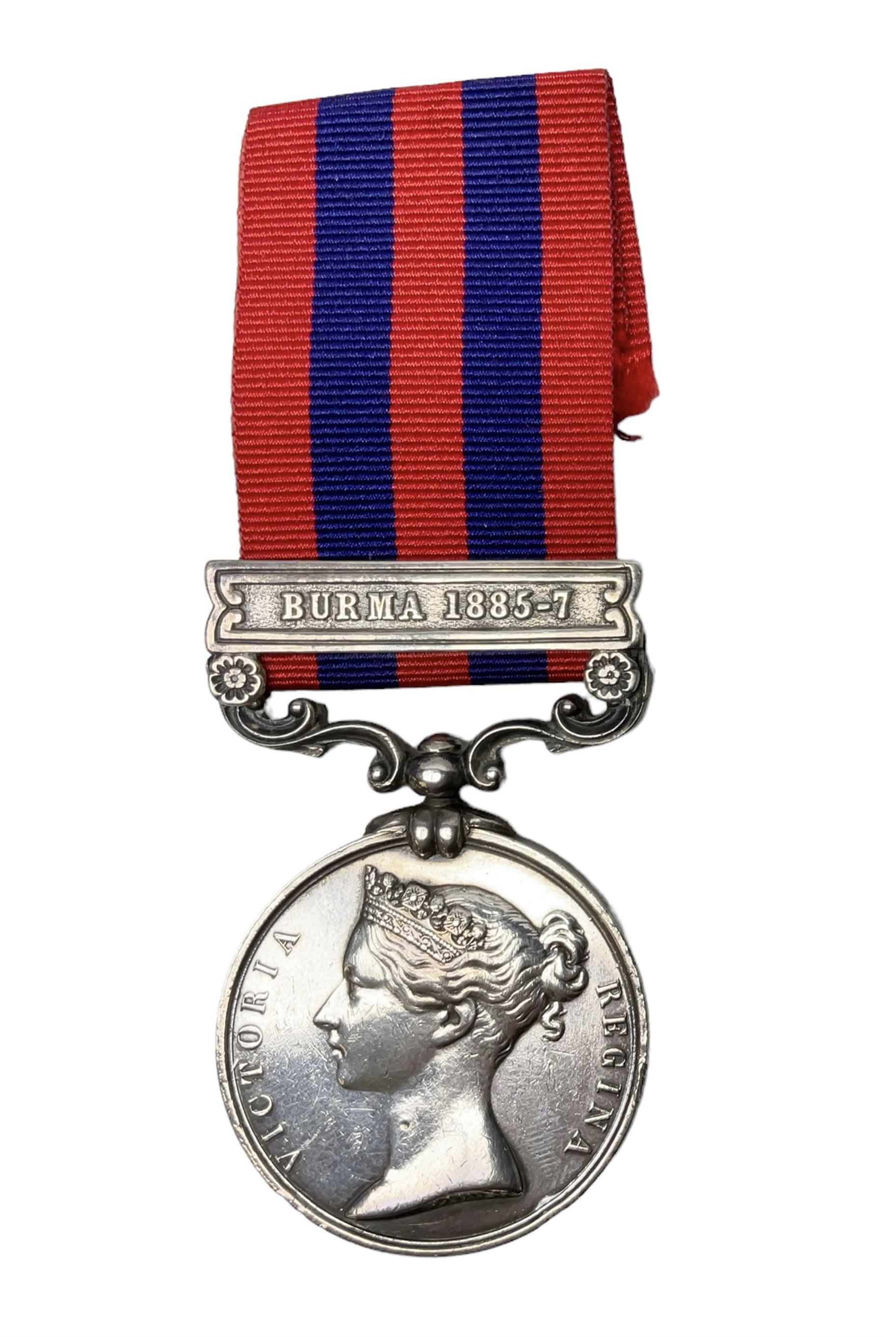 Victoria India General Service Medal with Burma 1885-7 clasp awarded to 1771 Pte. W. Alderman 2nd Bn