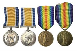 Two WW1 Lincolnshire Regiment pairs of medals