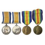 Two WW1 Lincolnshire Regiment pairs of medals