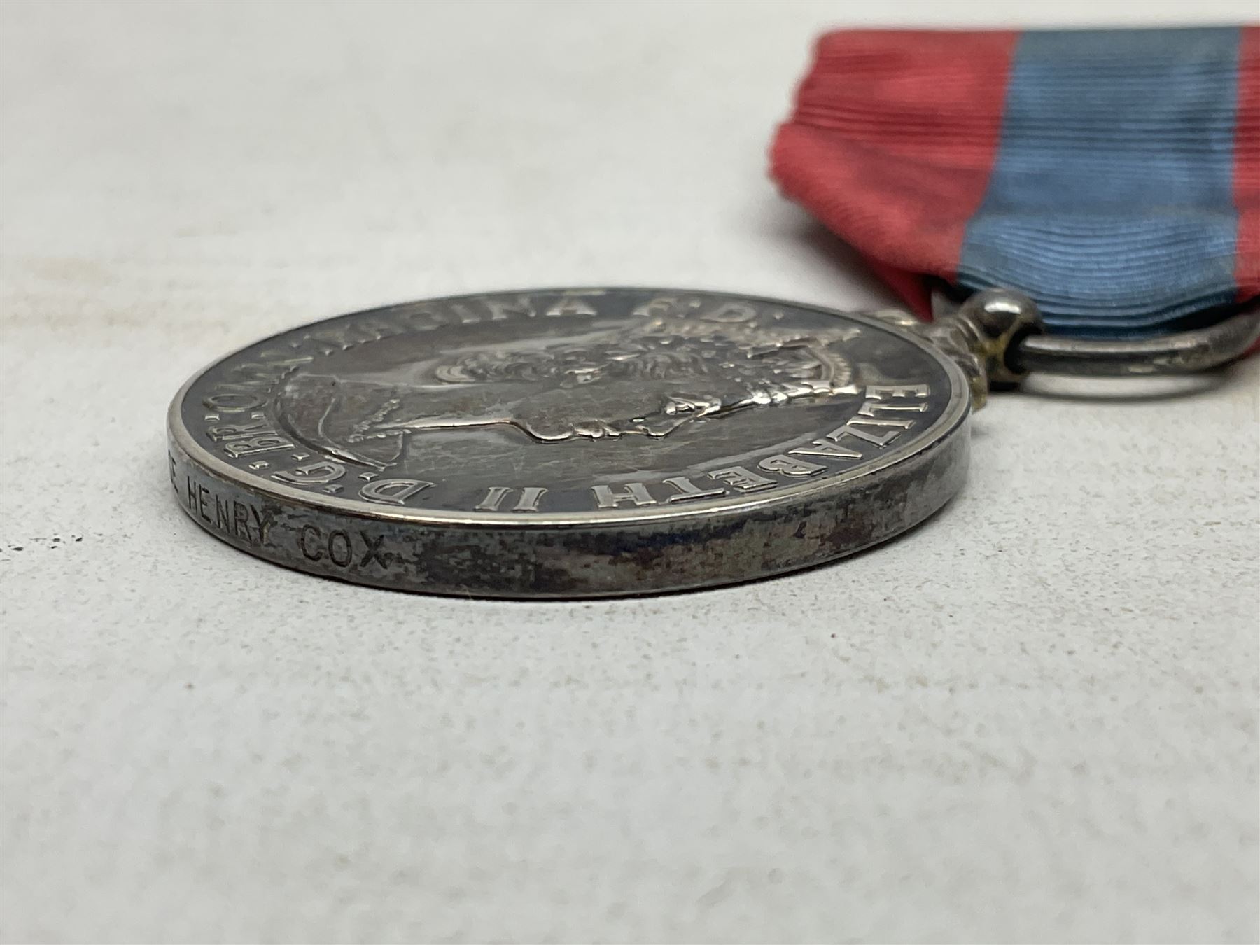 Elizabeth II Africa General Service Medal with Kenya clasp awarded to 22995278 Spr. D. Penrose R.E.; - Image 7 of 7