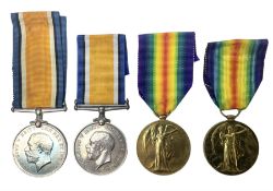 Two WW1 Lincolnshire Regiment pairs of medals